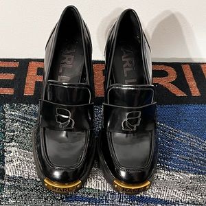 Karl Lagerfeld Virna Black Platform High Heel Shoes